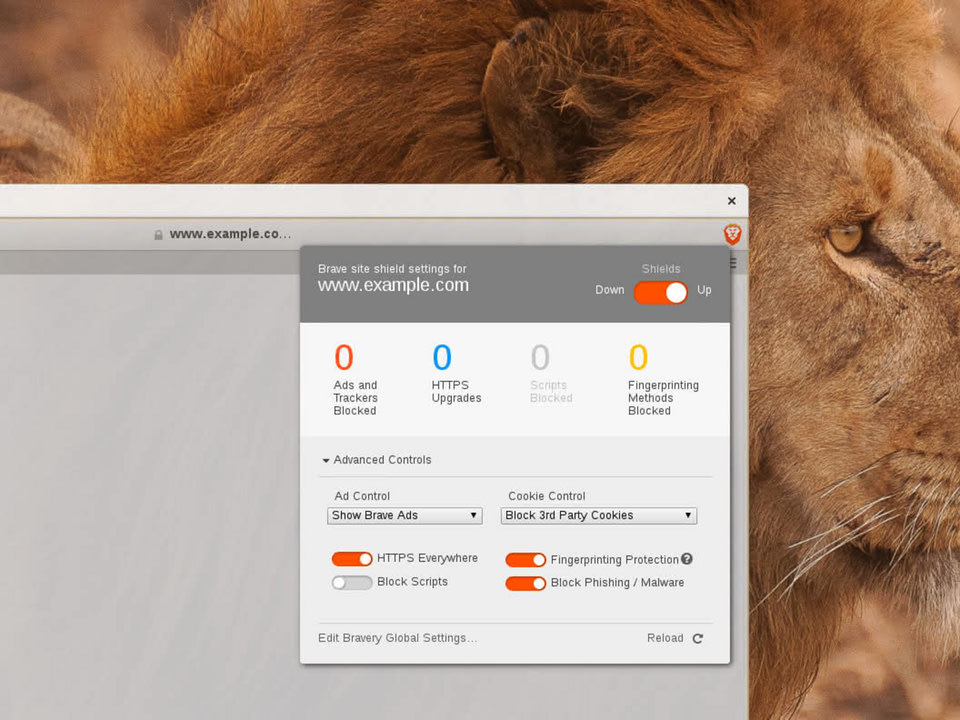 brave browser distil shortcut