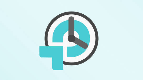 The circular TP-Link logo insert in an analog clock face.