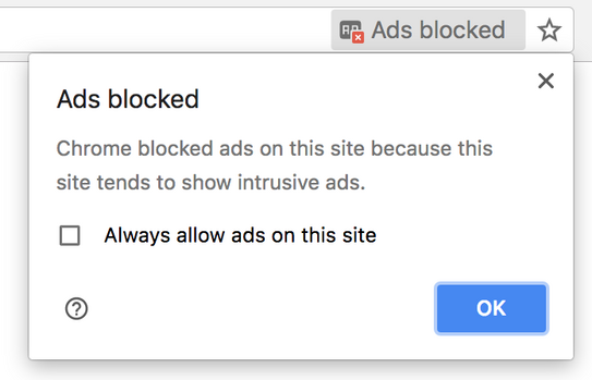 Chrome UI: blocking ads on desktop