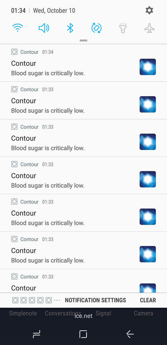 Notification storm from the Contour Diabetes app
