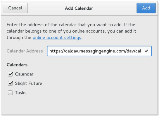 Adding CalDAV sources to GNOME Calendar