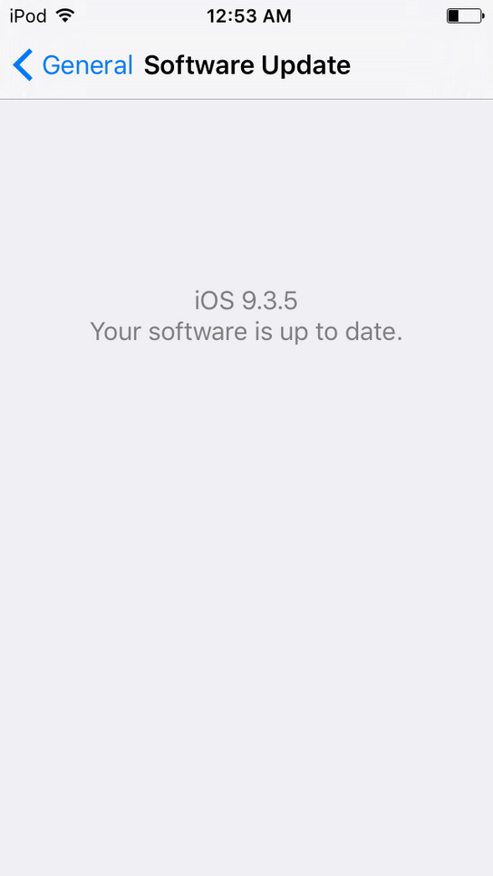 Software Update: iOS 9.3.5 is up to date