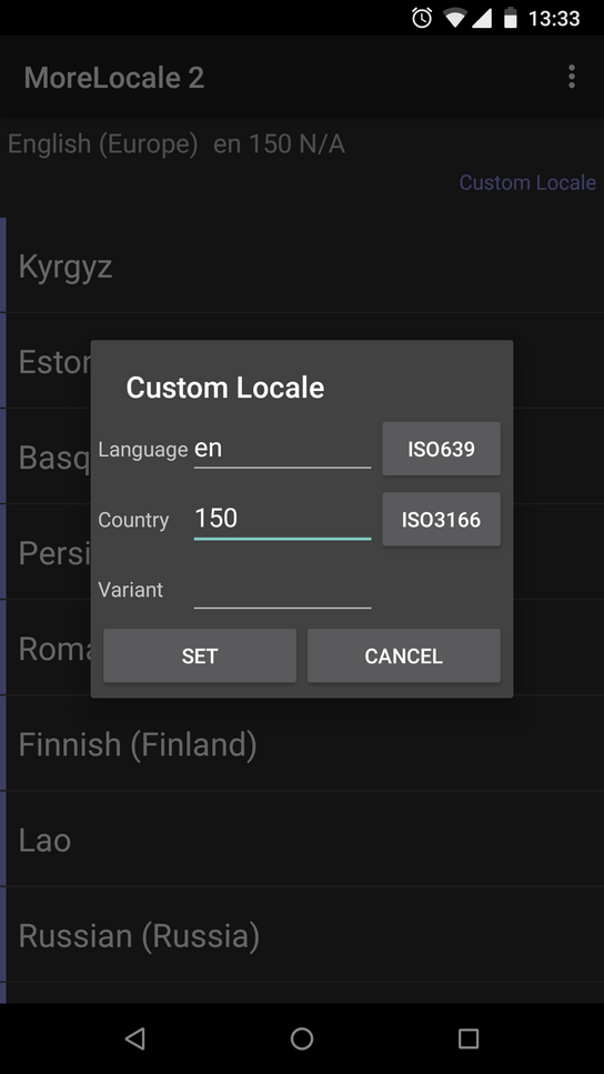 Adding a custom locale in MoreLocale 2