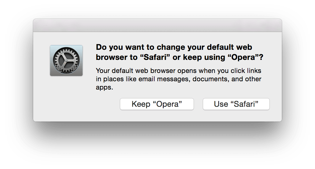 Dialog prompting “Do you want to change your default browser?”