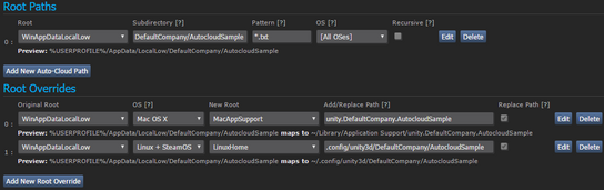 Auto-Cloud path mapping example for a Unity 3D game