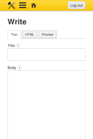 “Write” UI in Textpattern mobile