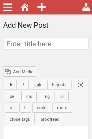 “Add new post” UI in WordPress mobile